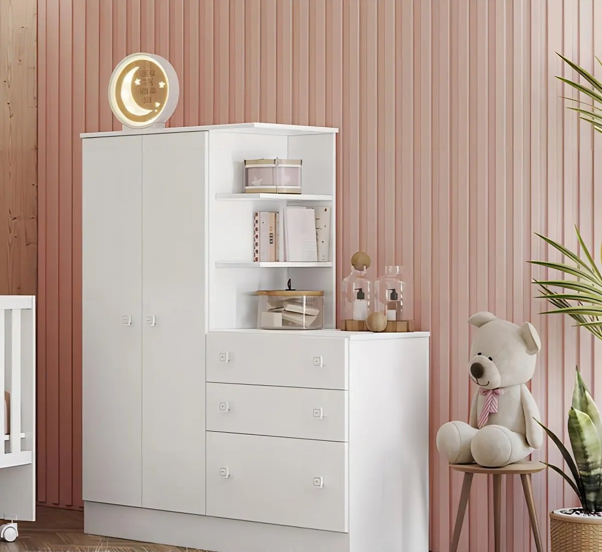 Guarda-roupa Infantil Doce Sonho 2 Portas Branco - Qmovi