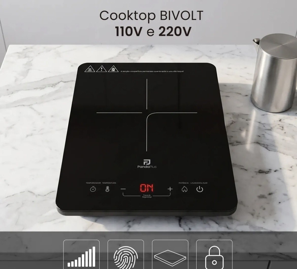 Cooktop Indução Portátil Panda Plus 1 Boca Bivolt