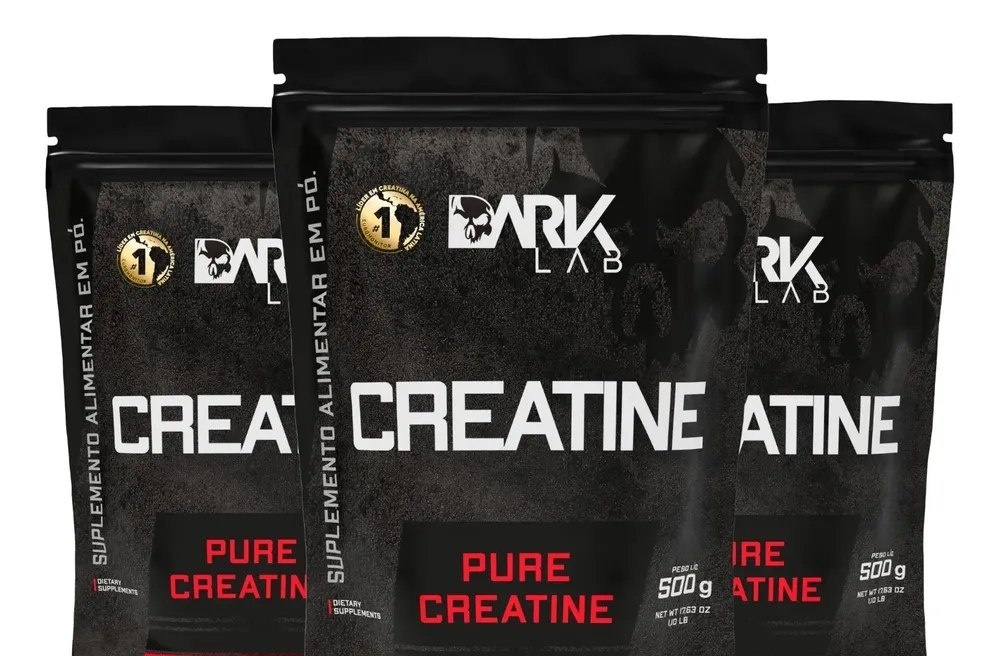 Creatina Monohidratada Pura 500g Dark Lab  3 unidades