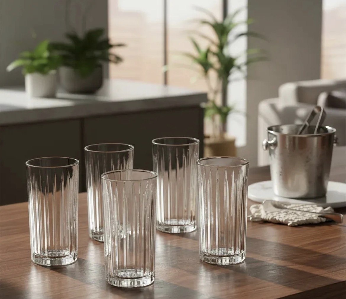 Copo Long Drink Vidro 370ml Haüskraft Egeu Transparente 6 Peças