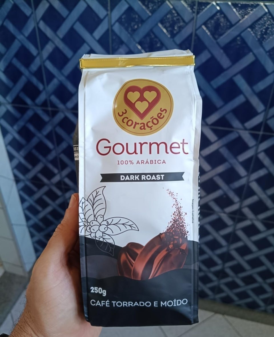 3 Corações Café Torrado e Moído Gourmet Dark Roast 250g