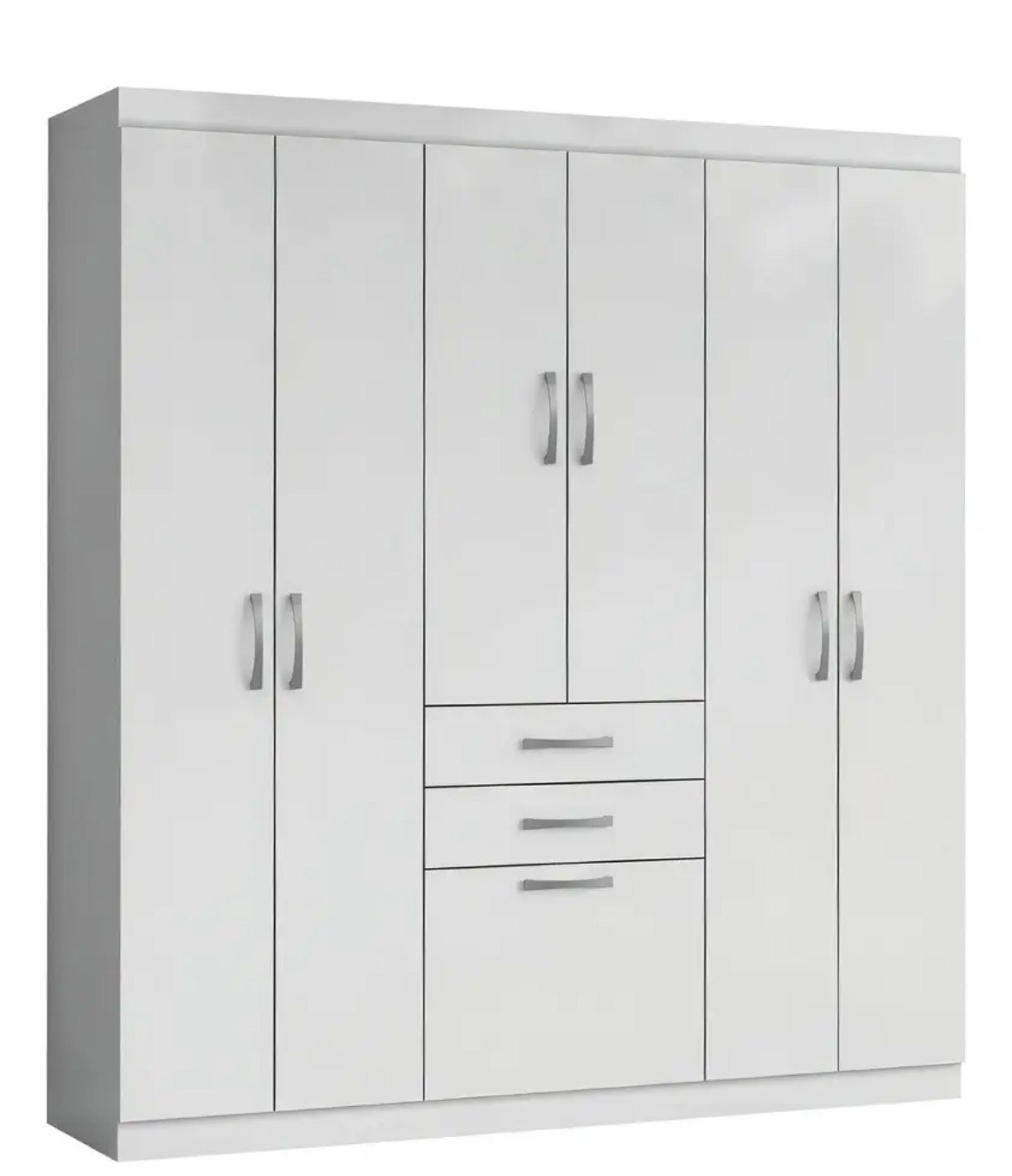 Guarda-Roupa Casal Branco 7 Portas 2 Gavetas Aramóveis