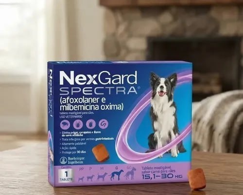 NexGard Spectra Antipulgas e Carrapatos p Cães 15,1 a 30kg 3 tabletes