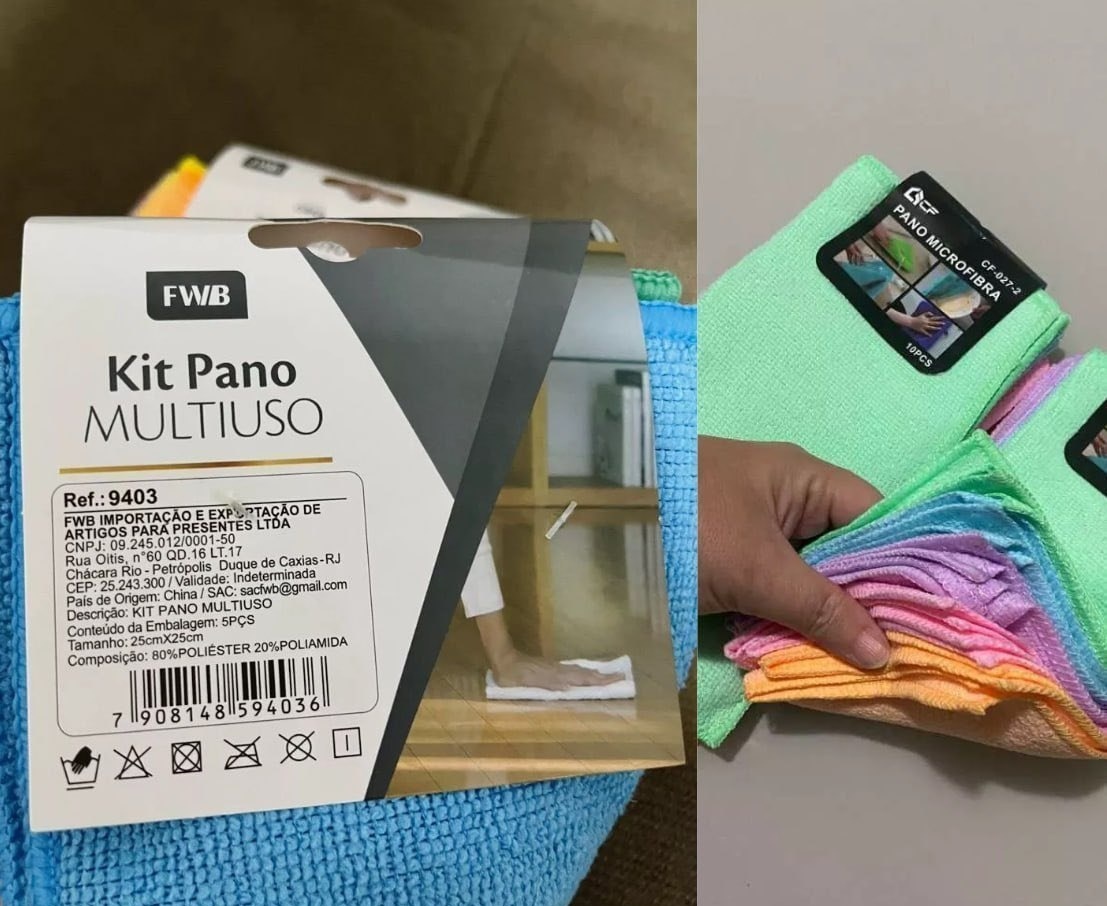 Kit 10 Panos De Limpeza Microfibra