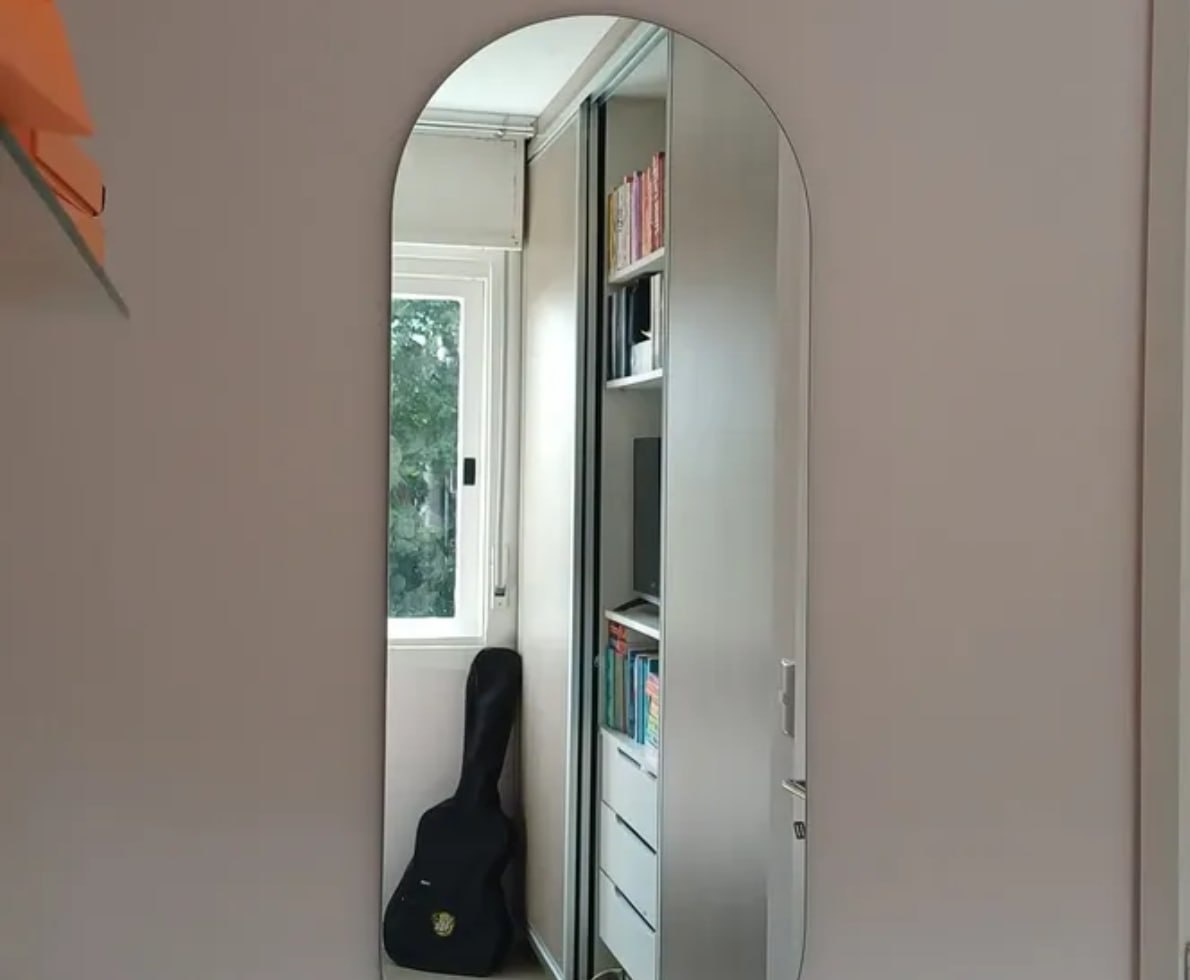 Espelho Mirano Oval Berlim 100x40cm Lapidado