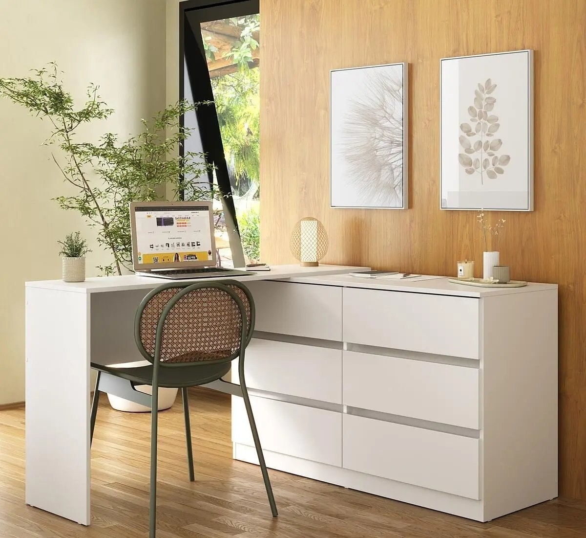 Mesa Escrivaninha Estilo Industrial Em L