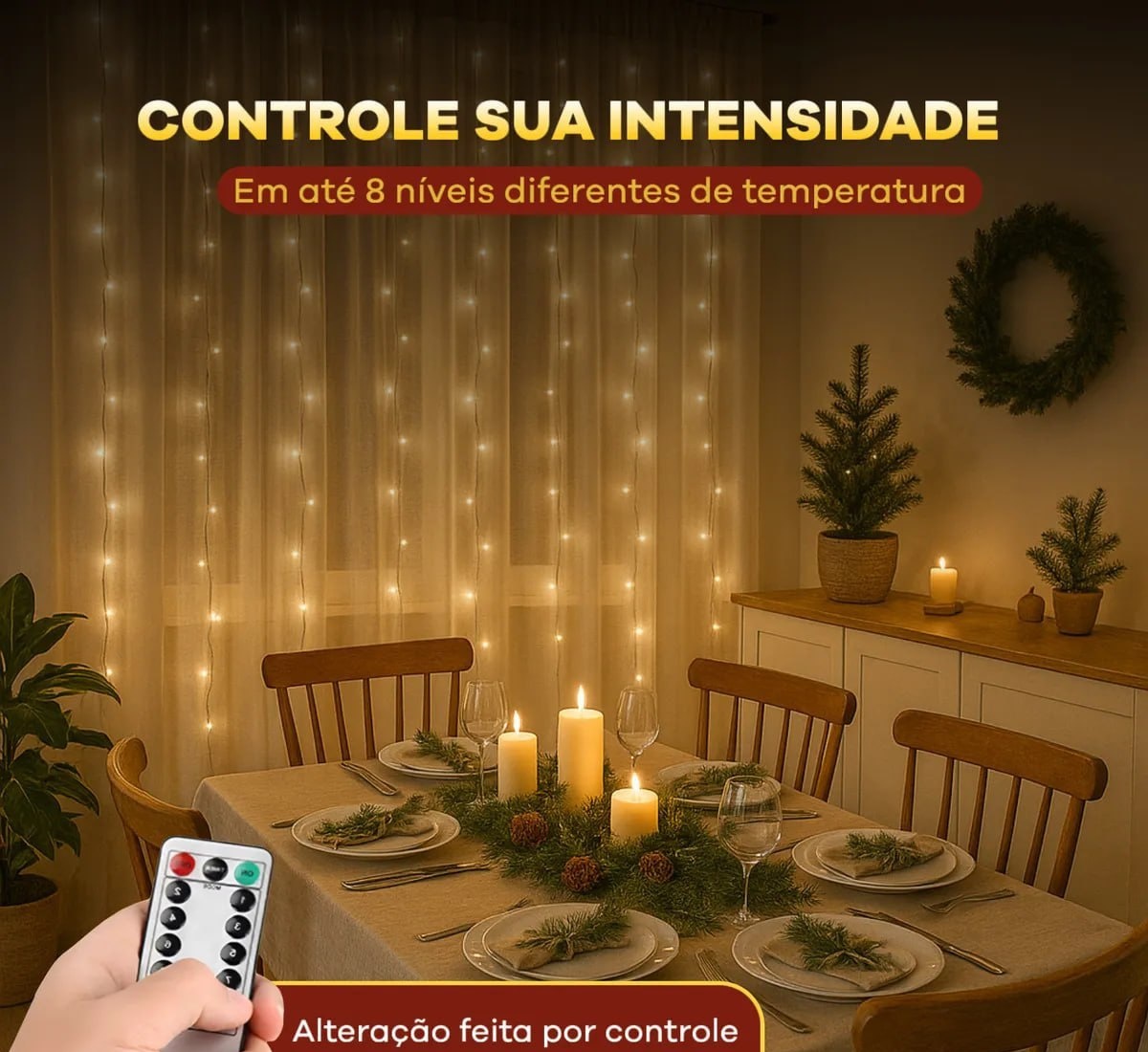 Cortina Led Ilumina Festa Eventos Natal 3x3 Metros