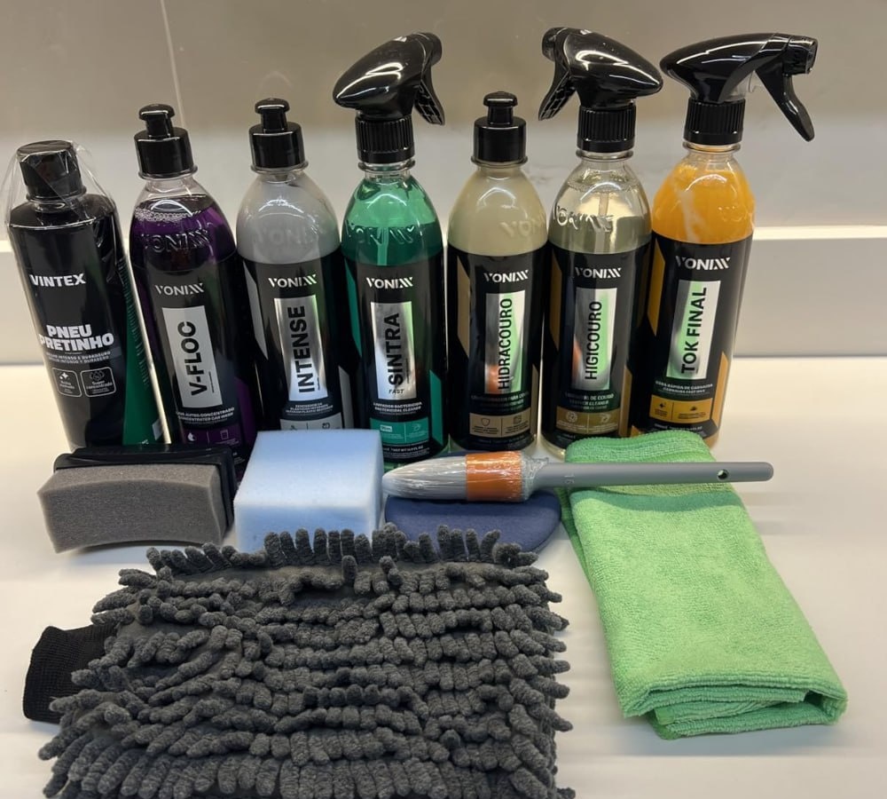 Kit Lavagem Automotiva Completa V-floc Intense Hidracouro Higicouro Sintra Tok Final Vonixx Acessórios Yamase