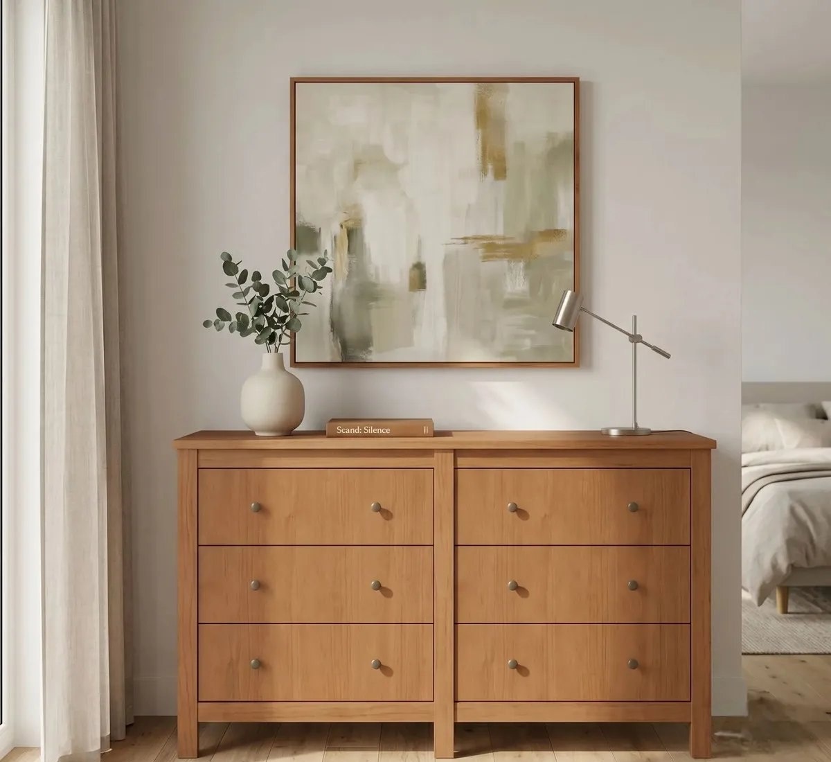 Cômoda Maggiore 6 Gavetas MDF Amêndoa Móveis Lopas 163x95x49cm
