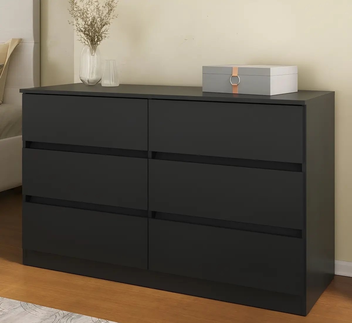 Cômoda Com 6 Gavetas 120cm Multimóveis Mp4396 Preto