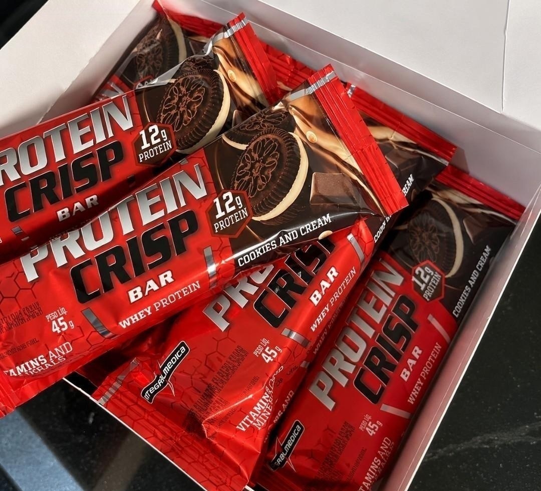 12 Unidades Barra De Proteína Integralmédica Crisp Bar Cookies  Cream