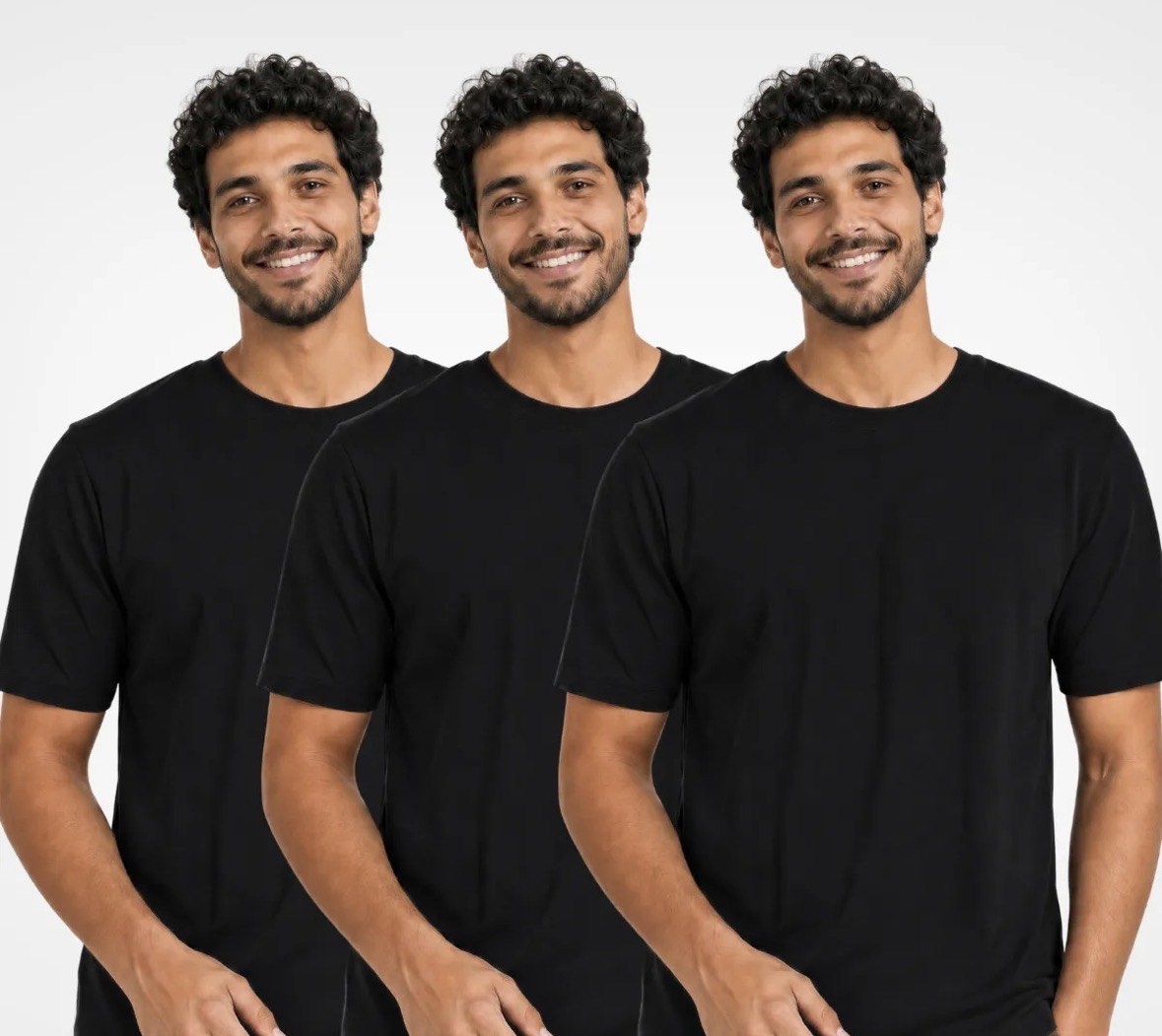 Kit 3 Camisetas Básica Masculina Unissex Lisa 100 Algodão