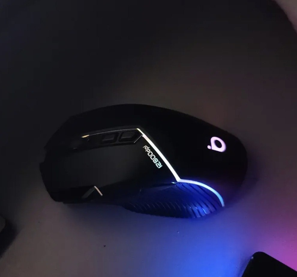 Mouse Gamer Sem Fio BASIKE RGB Recarregável Tri-Modos 2.4G Bluetooth