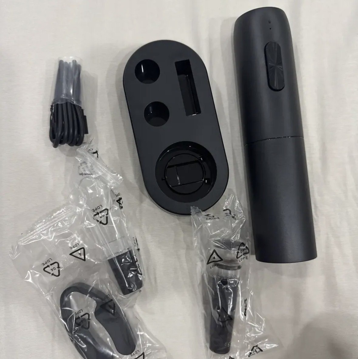 Kit Abridor De Vinho Elétrico Recarregável Usb - Saca Rolhas