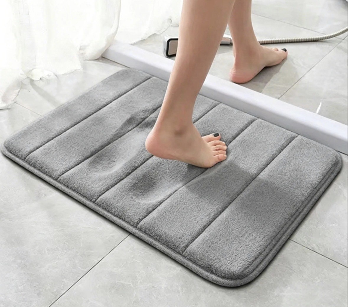 Kit 2 Tapetes Felpudos Banheiro Antiderrapantes 60x40cm