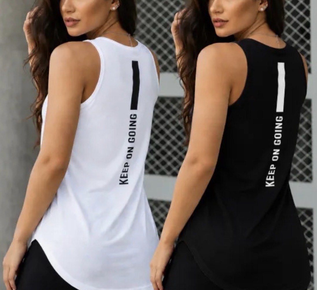Kit 2 Camisetas Feminina Fitness Academia Keep On