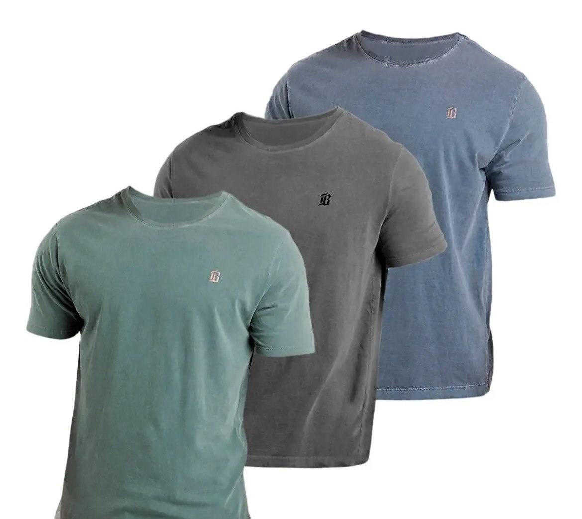 Kit Com 3 Camisetas Estonadas Despojadas E Modernas