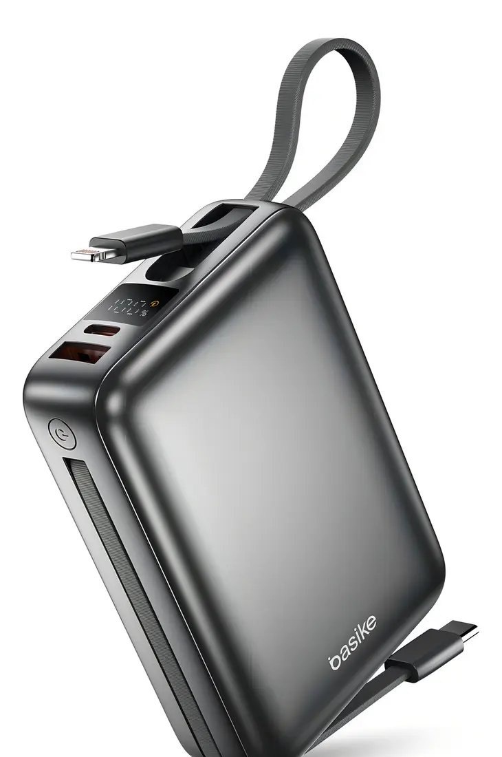 Carregador Portátil Power Bank Basike 20000mAh 22.5W Rápido Cabos