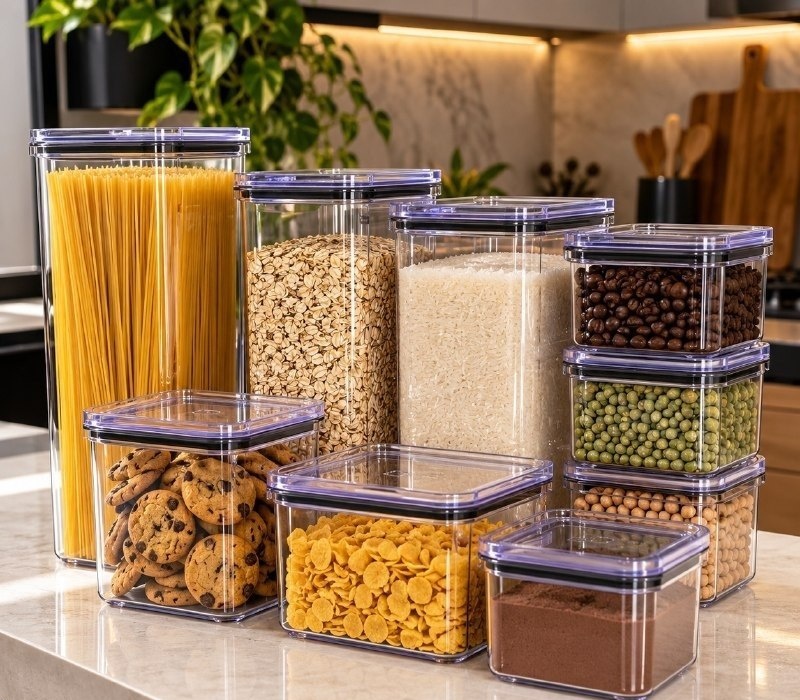 Kit com 20 Potes Porta Mantimento Hermético