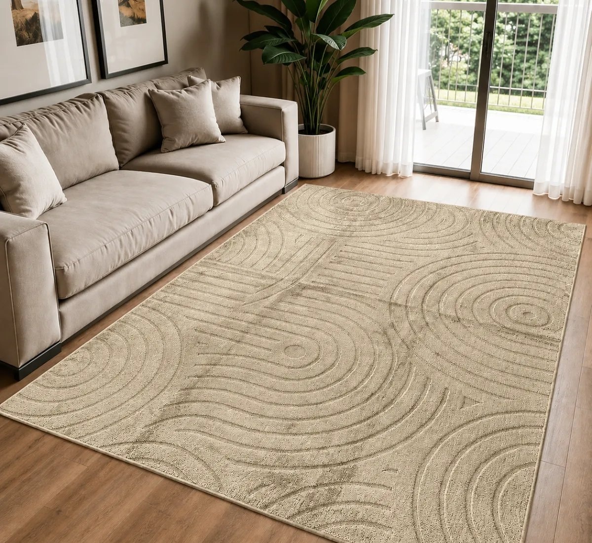 Tapete Moderno 2,0x1,5m Antiderrapante Alto Relevo Sala