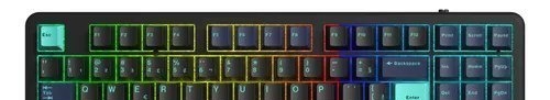 Teclado Mecânico Aula F87 Sem Fio Hotswap ABNT2 VerdePreto