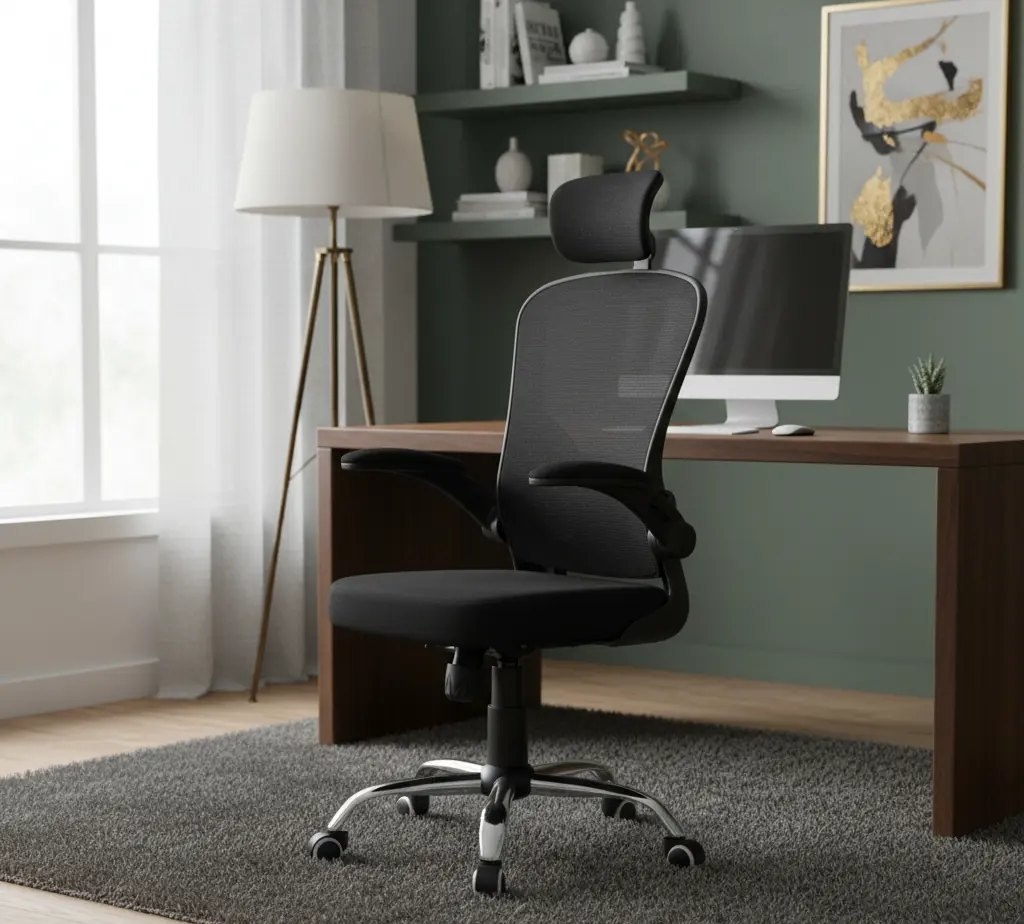 Cadeira De Escritório Ergonômica Giratória B100 Boston Preta Laudo