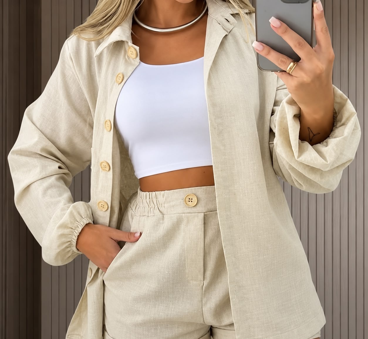 Conjunto Linho Camisa e Short