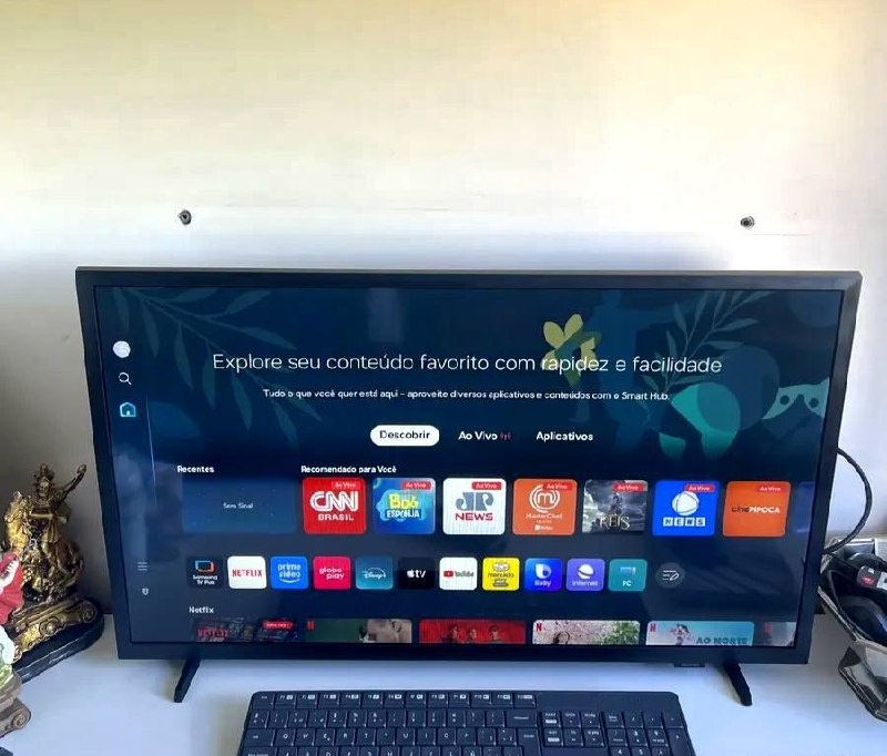 Smart Tv Samsung 32 Hd Tizen Hdr Wi-fi Hdmi Monitor Bivolt Preta
