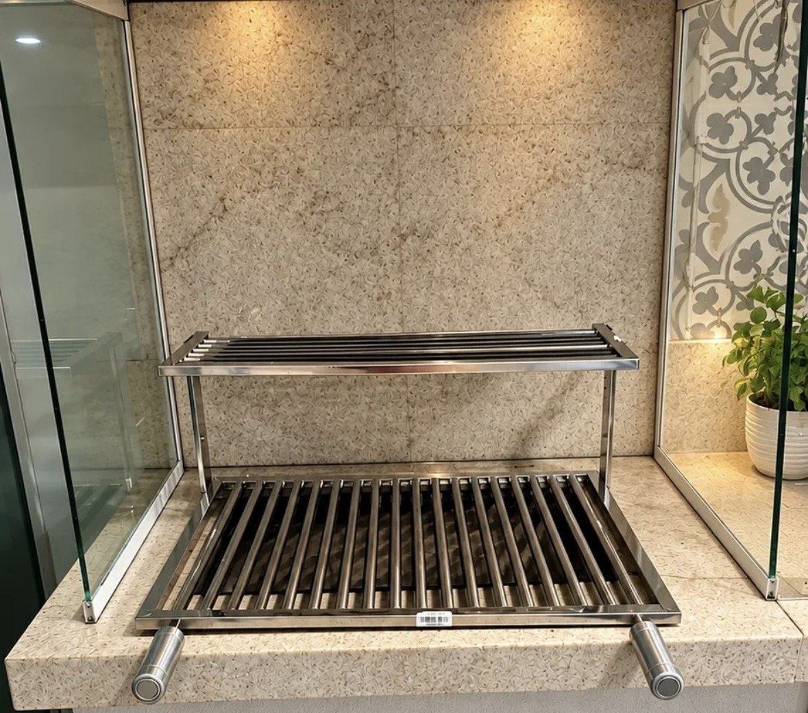 Grelha Parrilla Inox Uruguaia Com Descanso 40 45 50 55 60cm