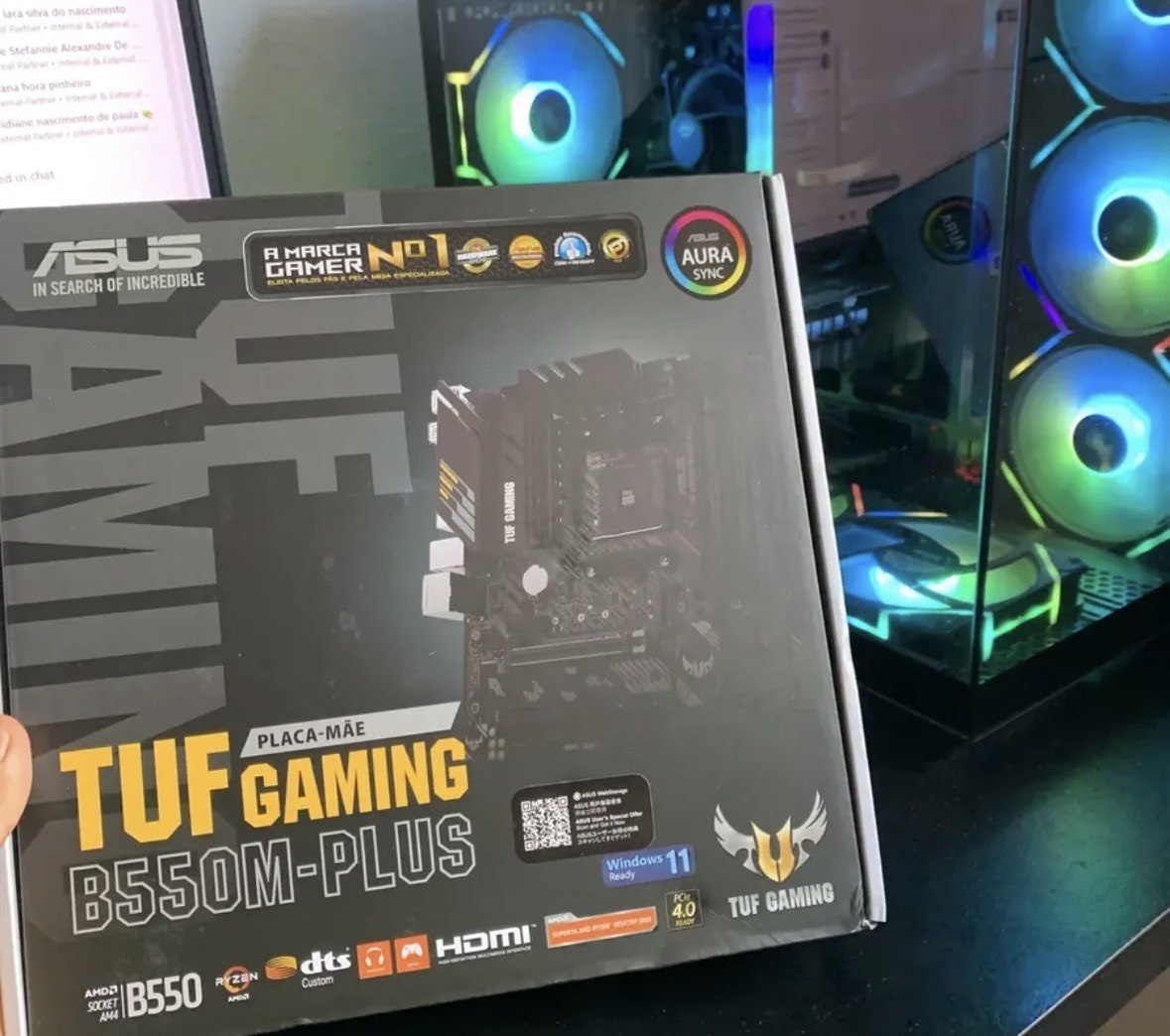 Placa Mãe Asus Tuf Gaming B550m-plus Ddr4 AMD Am4 mATX RGB