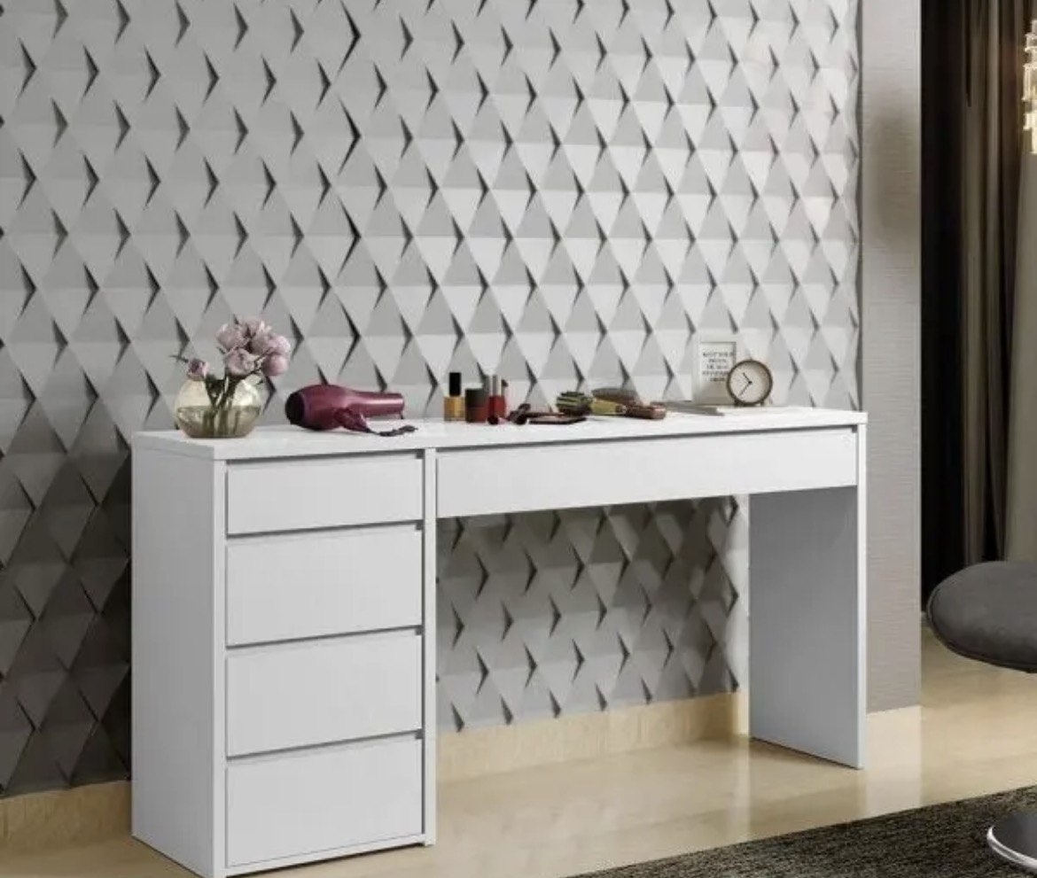 Escrivaninha 5 Gavetas Berlim Yescasa 136x81x45cm Branco