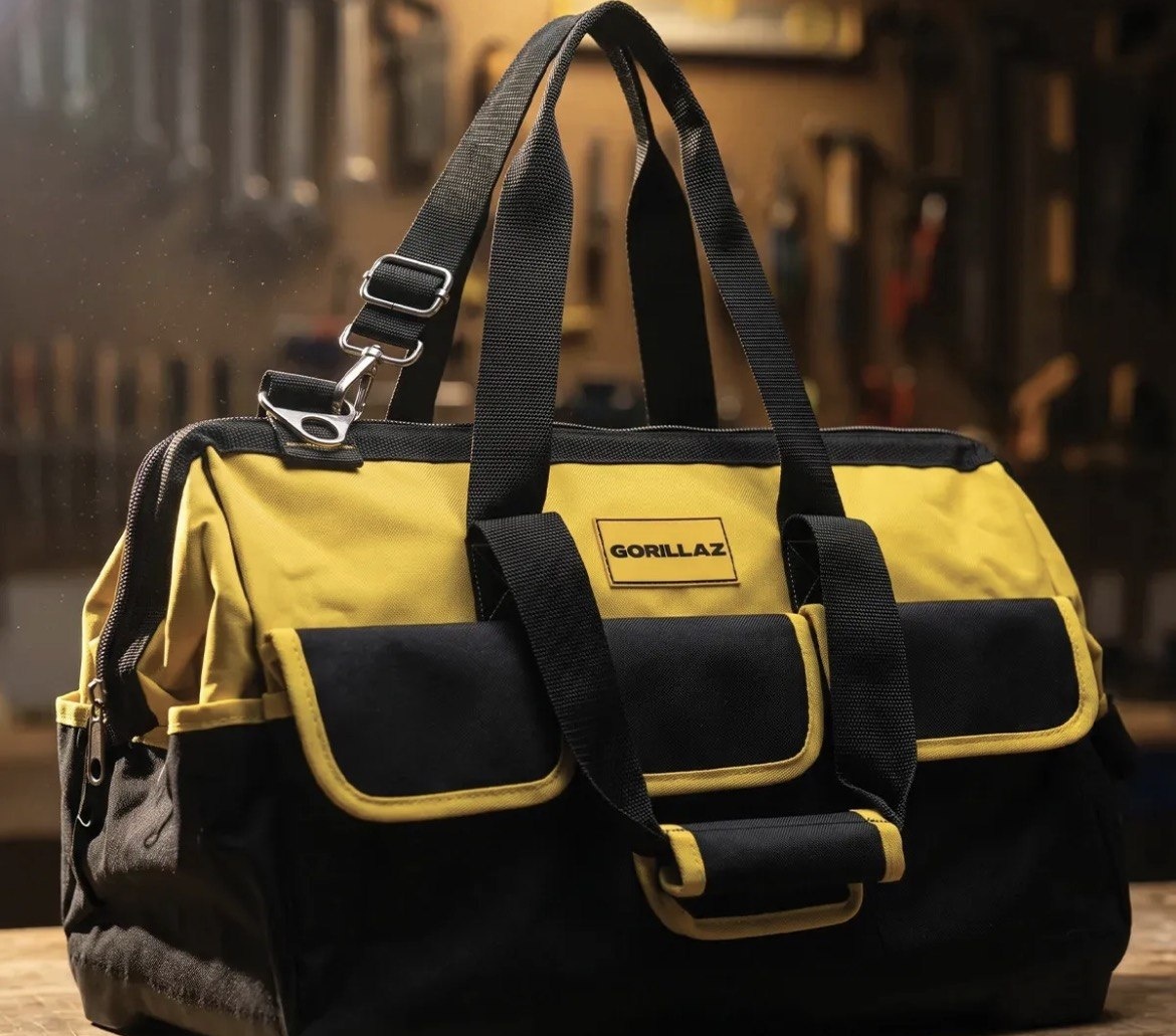 Bolsa Maleta Ferramentas Grande Reforçada 16 Bolsos Lona Preto