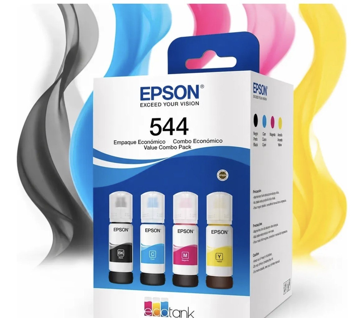 Kit 4 Tintas Epson T544 Ecotank L3250 L3150 L3110 L3210