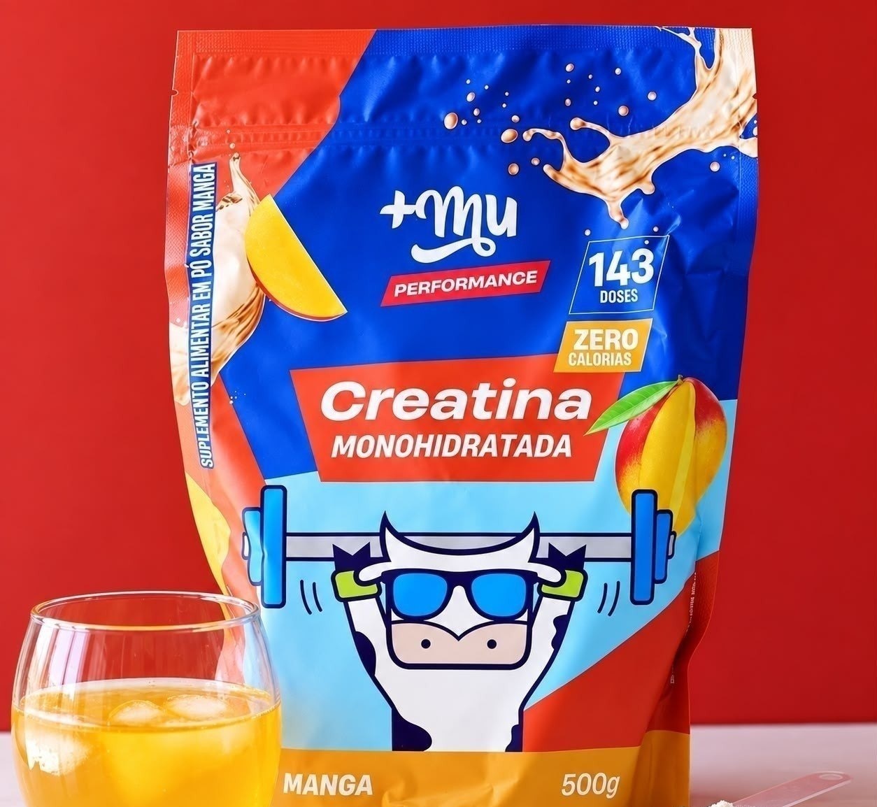 Creatina 100 Pura  Mu Sabor Manga 500g