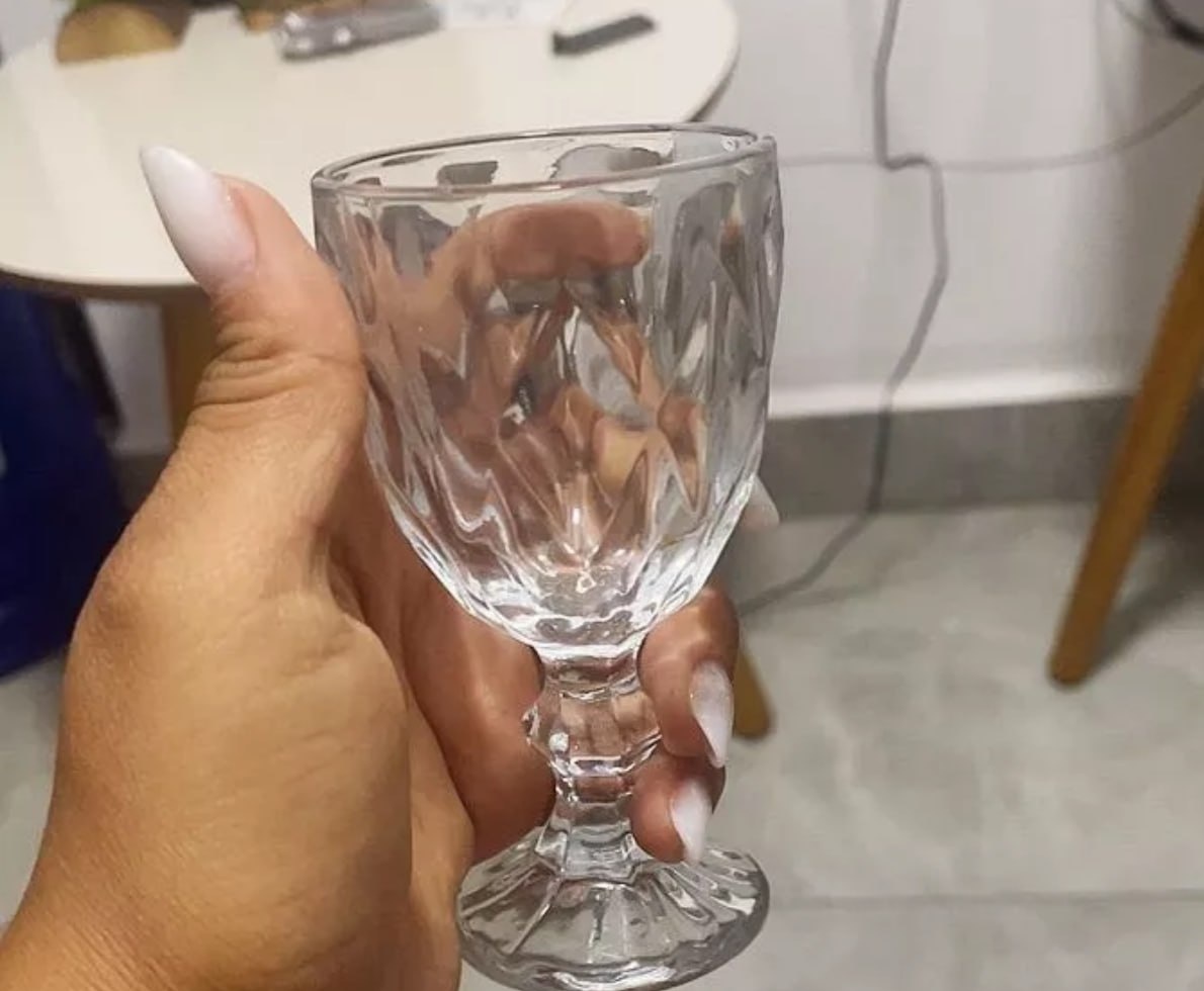 Kit 6 Taças de Licor 60ml Vidro Diamante