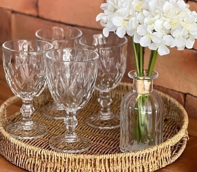 Jogo com 6 Taças De Vidro Diamond Cristal 330ml