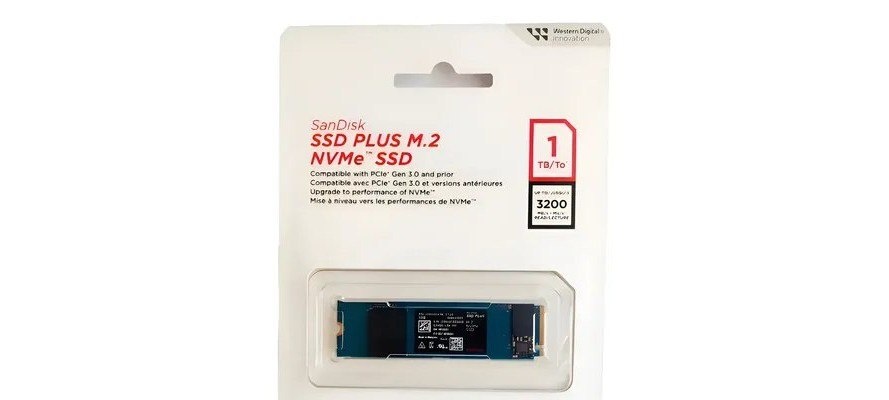 SSD M.2 NVMe 1TB Sandisk Plus SDSSDA3N-1T00-G26 3200MBps Azul-marinho