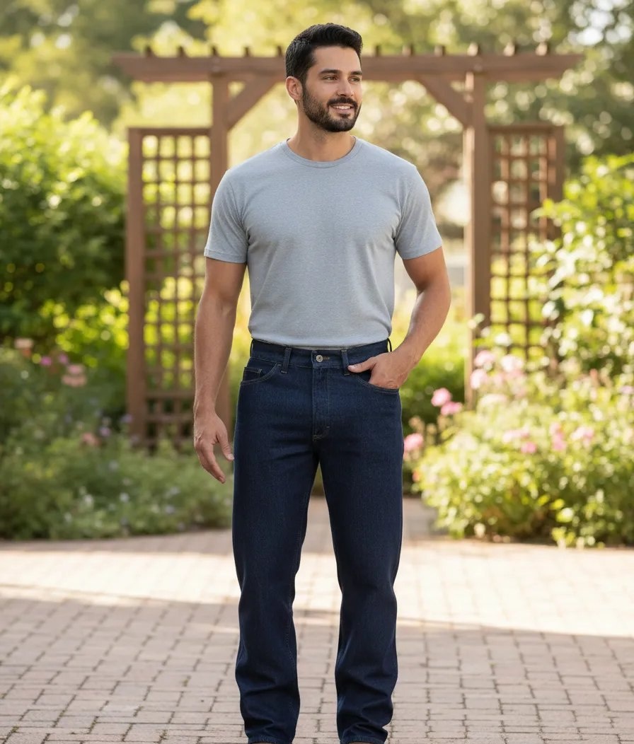 Calça Jeans Masculina Tradicional Básica Corte Reto Mzoco