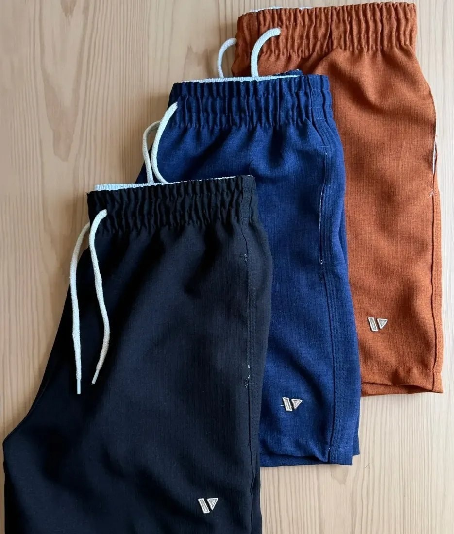 Kit 3 Shorts De Linho Masculino Bermuda Leve Praia Verão