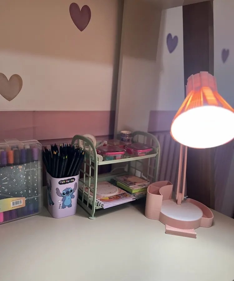 Abajur Luminária Articulada Porta Lápis Home Office