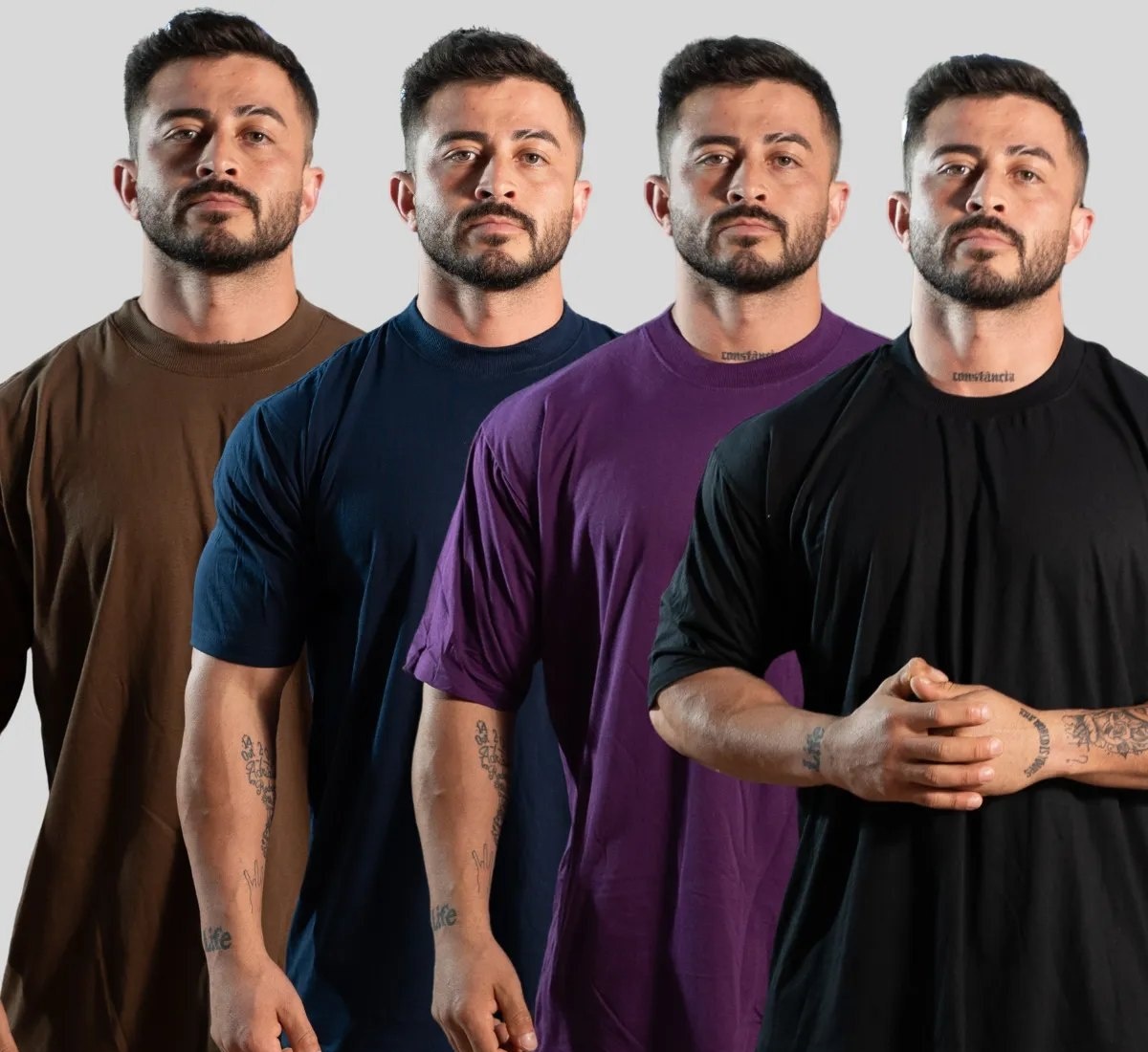 Kit 4 Camiseta Oversized Streetwear Básica Gola Alta Algodão