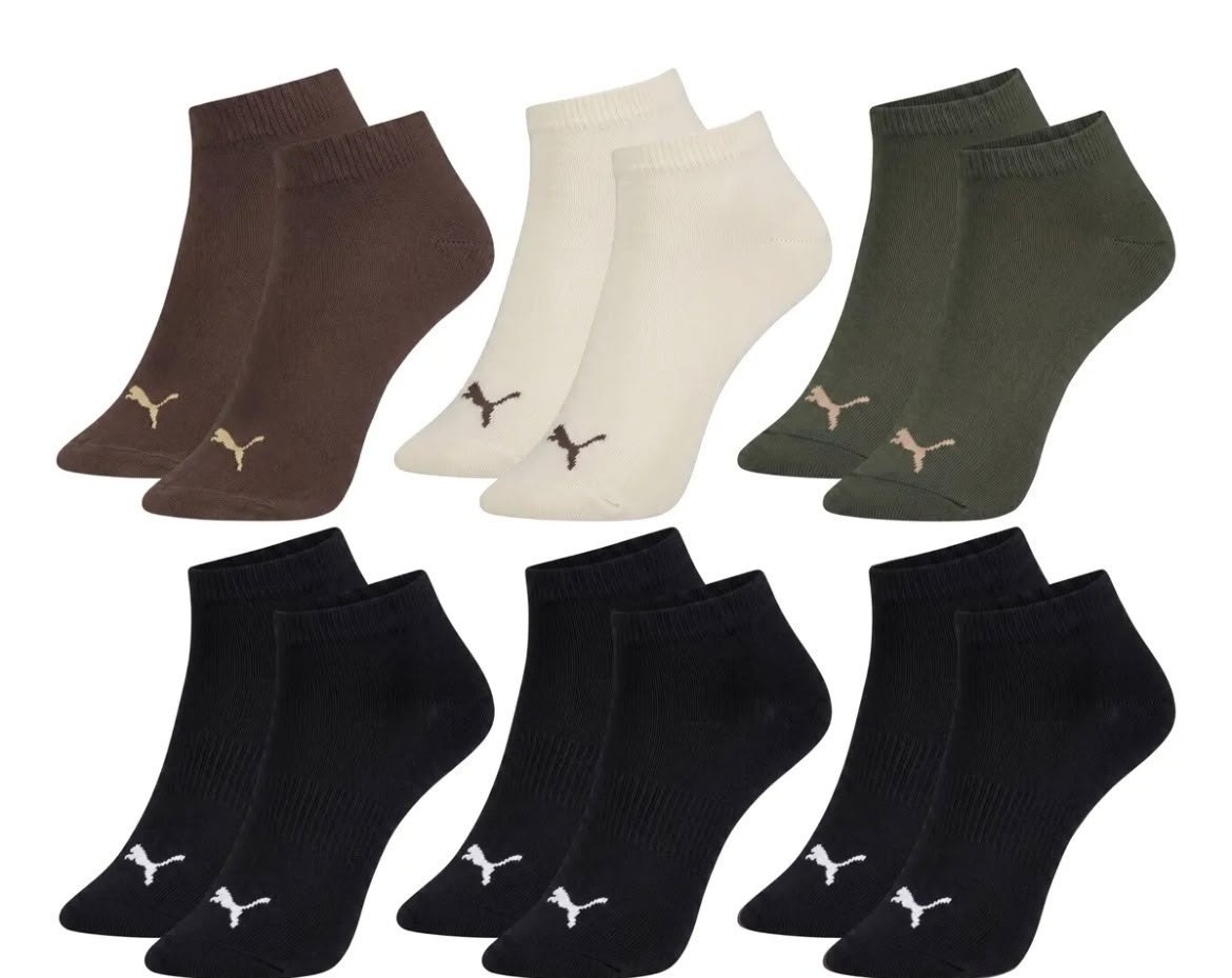 Kit 6 Pares Meia Puma Cano Curto Soquete Masculina Academia